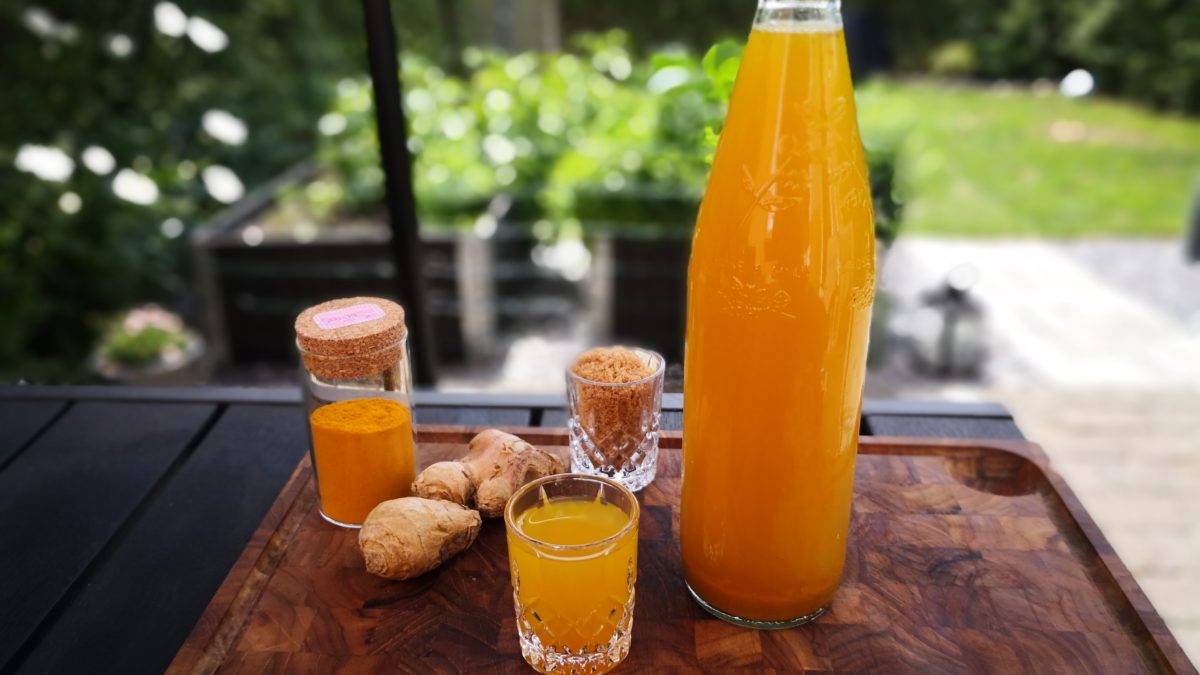 Ingefær shots med gurkemeje