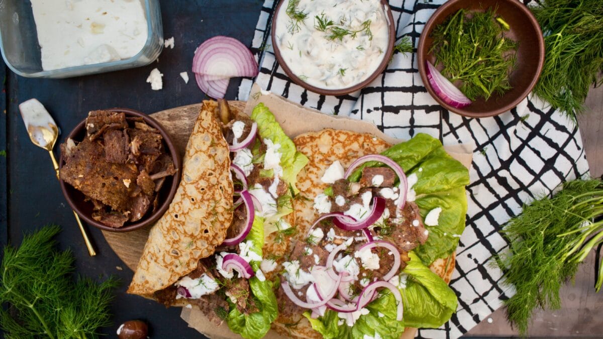 Græsk gyros med okse og lam