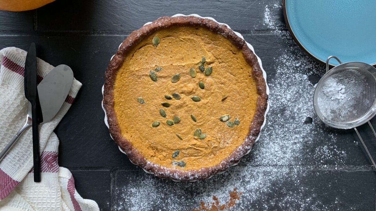 Keto græskar tærte til halloween, sød og krydret