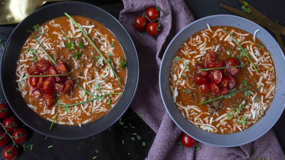Cheeseburger suppe