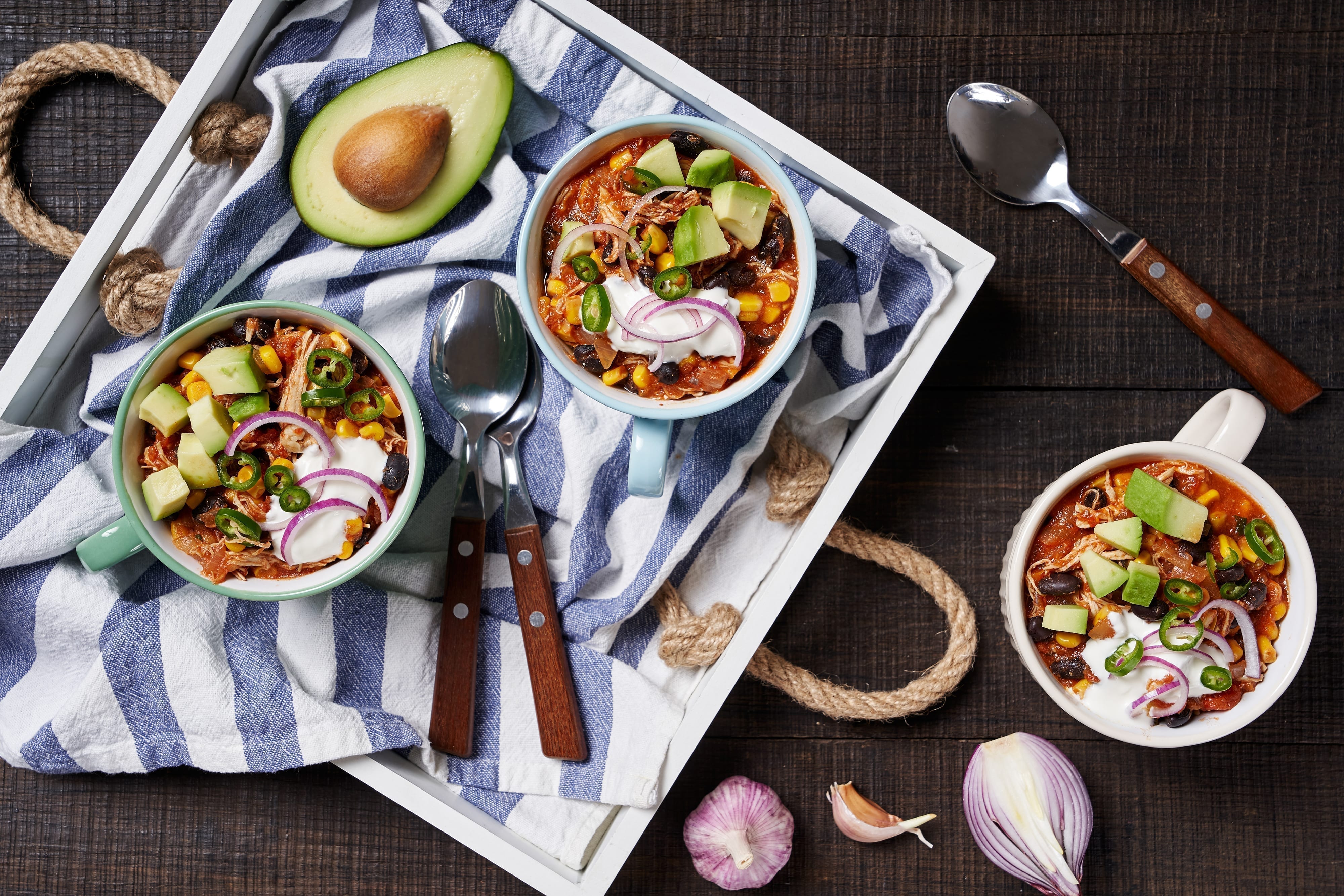 Chili con carne med trevlet kylling